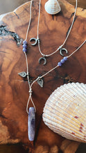 Load image into Gallery viewer, Amethyst Triple Moon Set - Antique Silver
