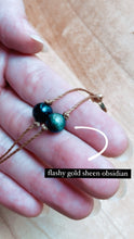 Load image into Gallery viewer, Tigers Eye + Gold Sheen Obsidian Crescent Moon Set *made to order*
